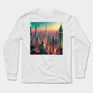 Art deco city art Long Sleeve T-Shirt